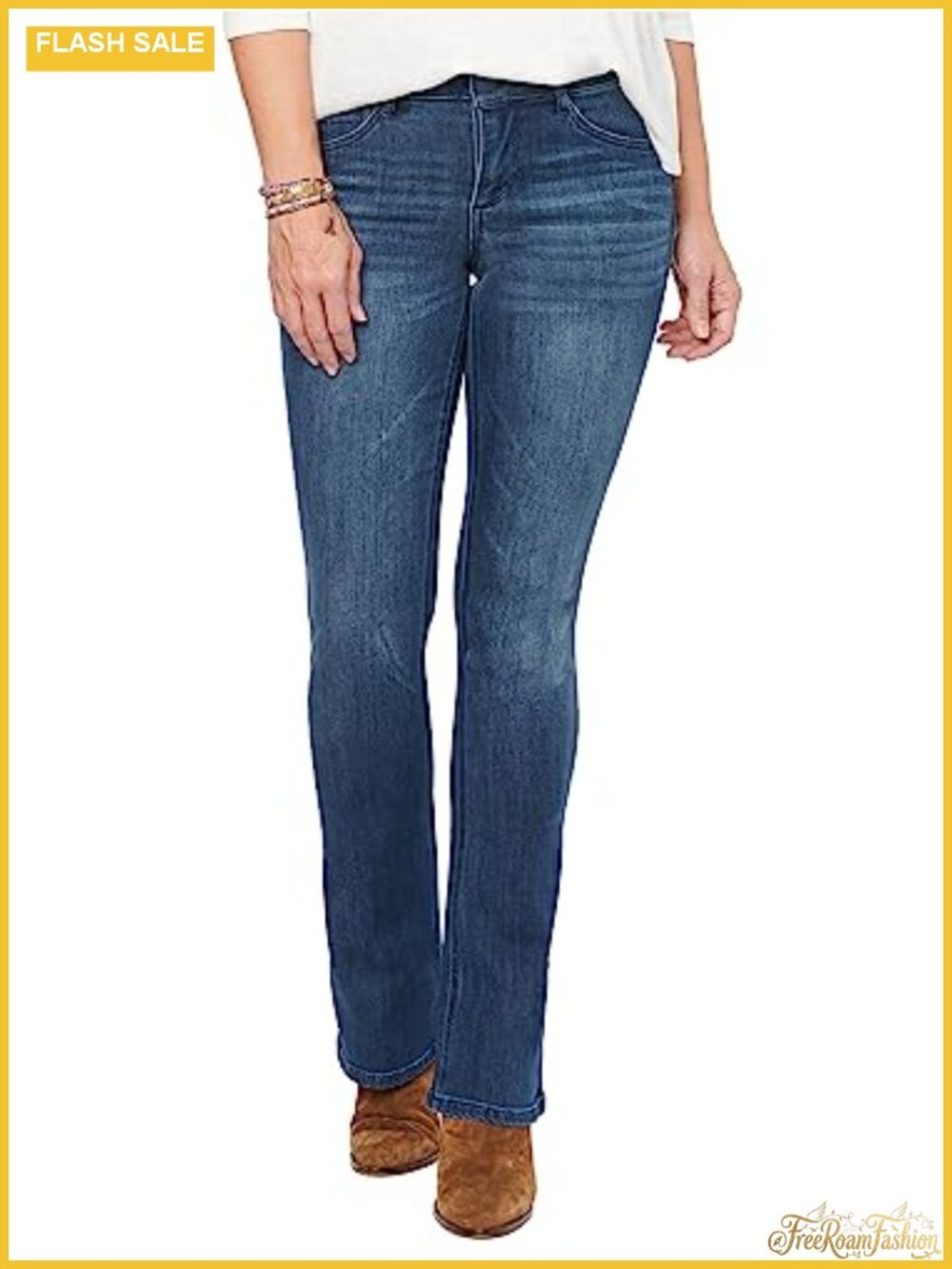 Boot Cut Jeans with Super Stretch Denim and Slimming Panels